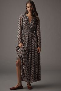 Slide View: 3: The Somerset Maxi Dress: Long-Sleeve Chiffon Edition