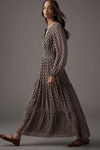 Slide View: 1: The Somerset Maxi Dress: Long-Sleeve Chiffon Edition