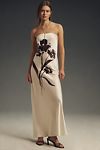 Thumbnail View 1: The Fleur Strapless Satin Maxi Slip Dress