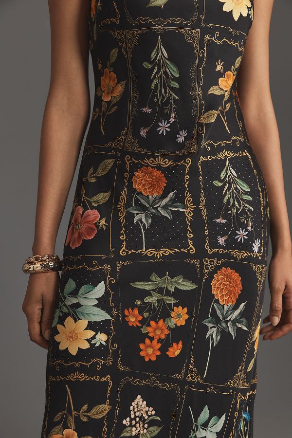 Slide View: 4: By Anthropologie Tie-Shoulder Column Midi Dress