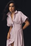 Thumbnail View 5: The Tobie Button-Front Pleated Shirt Dress by Exquise