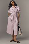 Thumbnail View 1: The Tobie Button-Front Pleated Shirt Dress by Exquise