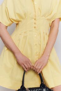 Slide View: 4: The Tobie Button-Front Pleated Shirt Dress by Exquise: Mini Edition