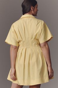 Slide View: 7: The Tobie Button-Front Pleated Shirt Dress by Exquise: Mini Edition