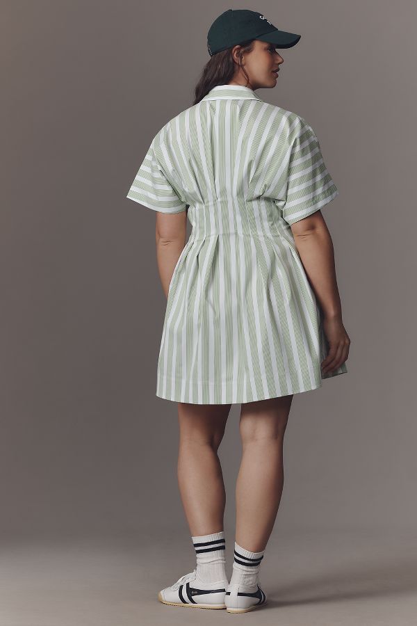 Slide View: 6: The Tobie Button-Front Pleated Shirt Dress by Exquise: Mini Edition