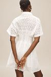 Thumbnail View 2: The Tobie Button-Front Pleated Shirt Dress by Exquise: Mini Eyelet Edition