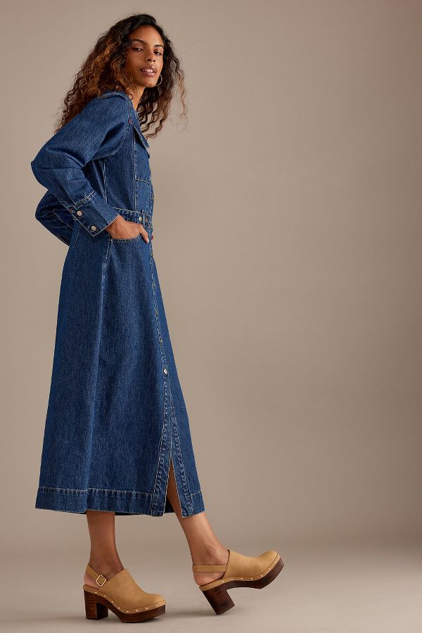 Slide View: 3: Robe Midi en Denim Parsons ALIGNE