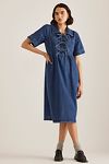 Thumbnail View 1: ALIGNE Effy Tie-Front Denim Midi Dress