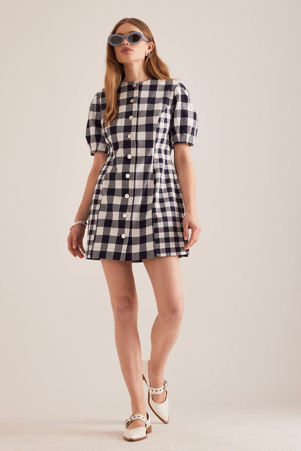 Slide View: 1: ALIGNE Aurelia Check Mini Dress