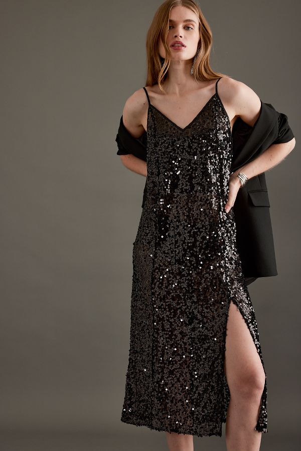 Slide View: 5: Baum und Pferdgarten Jaliza Sequin Midi Slip Dress 