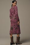 Thumbnail View 3: Farm Rio x Anthropologie Long-Sleeve Jacquard Printed Midi Dress