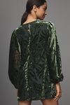 Thumbnail View 3: Farm Rio x Anthropologie Long-Sleeve Burnout Velvet Mini Dress