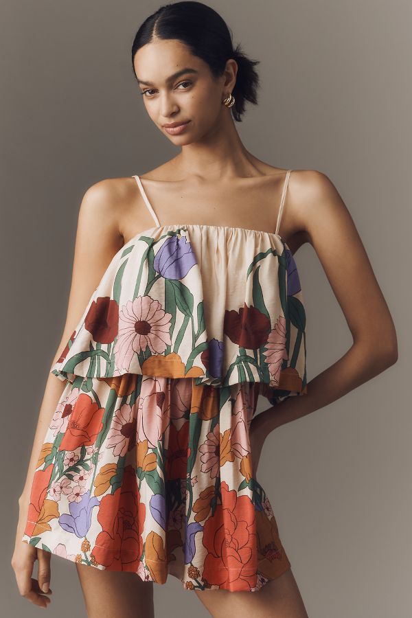 Slide View: 1: Farm Rio Tiered Floral Mini Dress