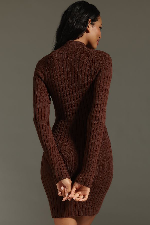 Slide View: 4: Pilcro Quarter-Zip Sweater Dress