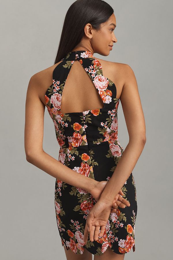 Slide View: 2: By Anthropologie Halter Scallop Mini Dress