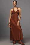 Thumbnail View 1: Maeve V-Neck Satin Lace Midi Dress