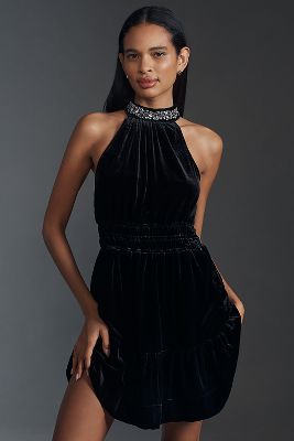 The Somerset Mini Dress: Velvet Halter Edition