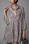 Thumbnail View 4: The Bettina Tiered Shirt Dress by Maeve: Mini Sequin Edition