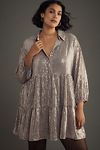 Thumbnail View 5: The Bettina Tiered Shirt Dress by Maeve: Mini Sequin Edition