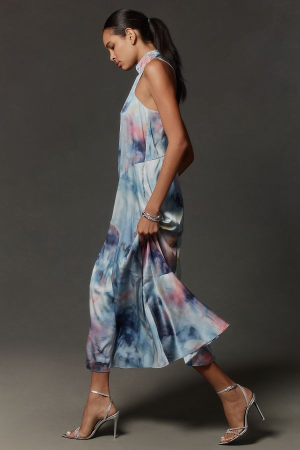 Slide View: 4: By Anthropologie Sleeveless Halter A-Line Midi Dress