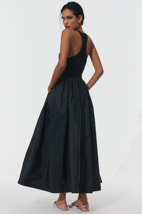 Slide View: 2: Maeve Sleeveless Crew-Neck Drop-Waist Maxi Dress