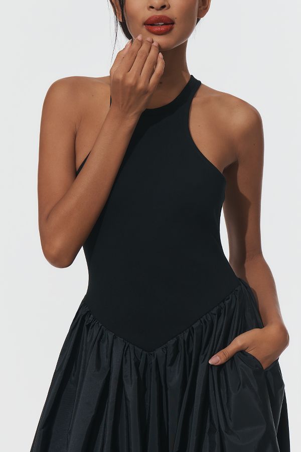 Slide View: 3: Maeve Sleeveless Crew-Neck Drop-Waist Maxi Dress