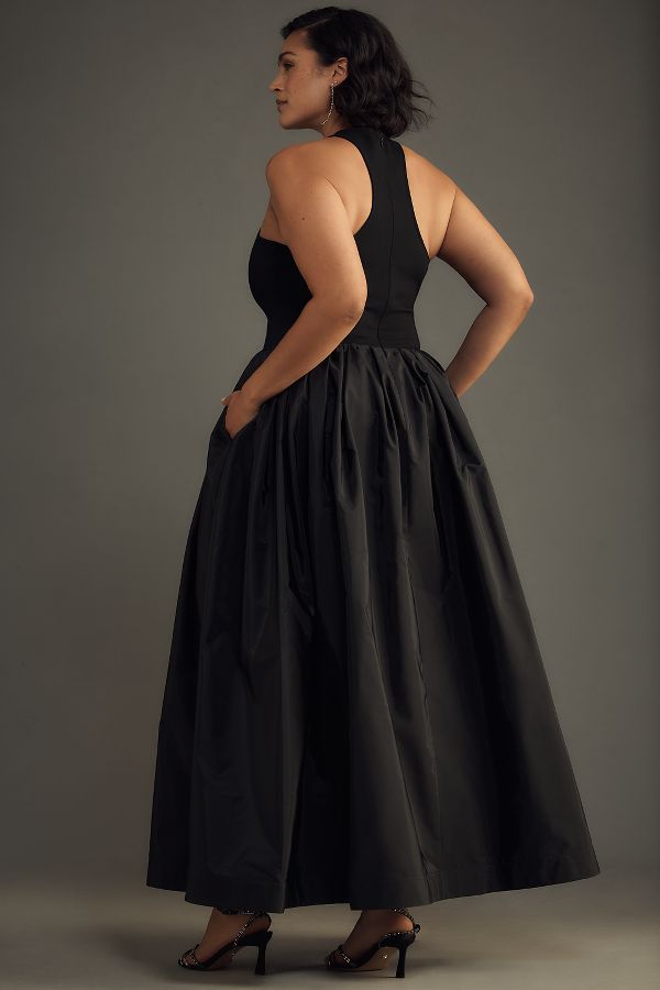 Slide View: 6: Maeve Sleeveless Crew-Neck Drop-Waist Maxi Dress