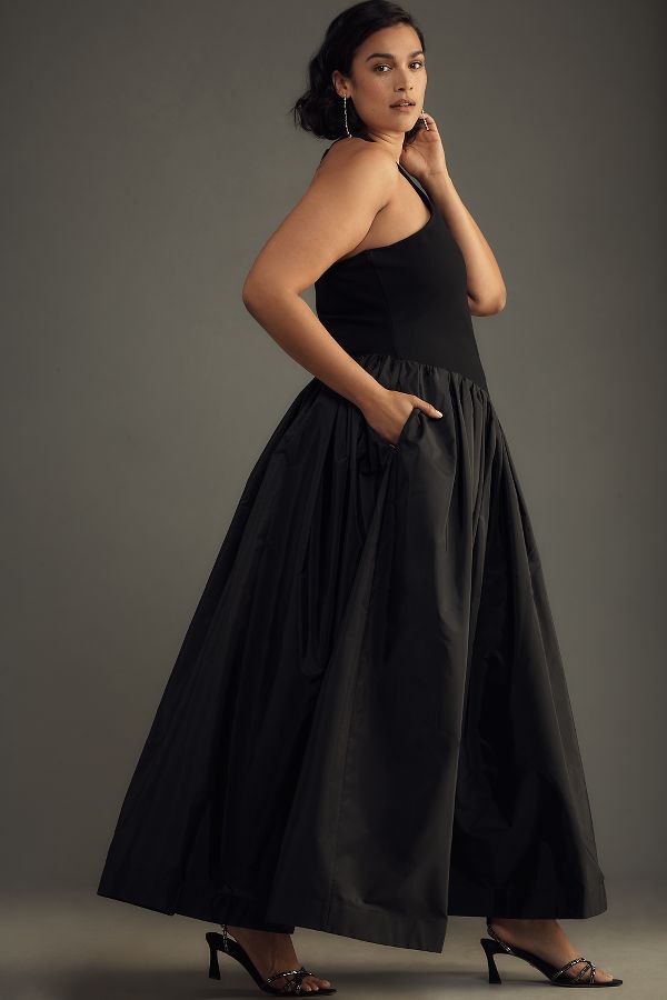 Slide View: 8: Maeve Sleeveless Crew-Neck Drop-Waist Maxi Dress