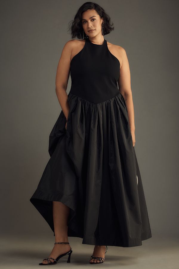 Slide View: 5: Maeve Sleeveless Crew-Neck Drop-Waist Maxi Dress