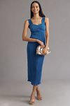 Thumbnail View 1: By Anthropologie Pleated Satin Midi Dress