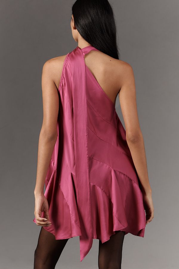 Slide View: 2: By Anthropologie Asymmetrical Halter Mini Dress