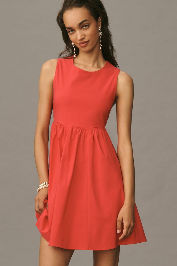 Slide View: 1: Maeve Sleeveless Back-Bow Mini Dress