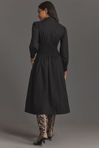 Slide View: 2: The Tommie Smocked Front-Zip Shirt Dress: Long-Sleeve Edition