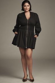 Slide View: 8: The Tommie Smocked Front-Zip Shirt Dress: Long-Sleeve Mini Edition