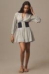 Thumbnail View 3: The Tommie Smocked Front-Zip Shirt Dress: Long-Sleeve Mini Edition