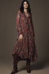 Thumbnail View 1: By Anthropologie Long-Sleeve Ruffled Boho Midi Dress