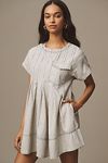 Thumbnail View 1: Pilcro Short-Sleeve Denim Mini Swing Dress