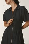 Thumbnail View 2: The Tommie Cap-Sleeve Smocked Front-Zip Shirt Dress