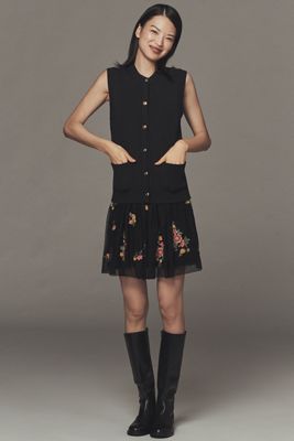 By Anthropologie Sleeveless Cardigan Sweater Dress