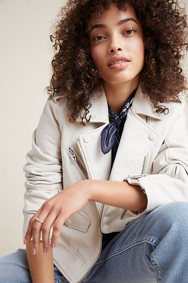 Slide View: 1: Bonnie Faux Leather Moto Jacket