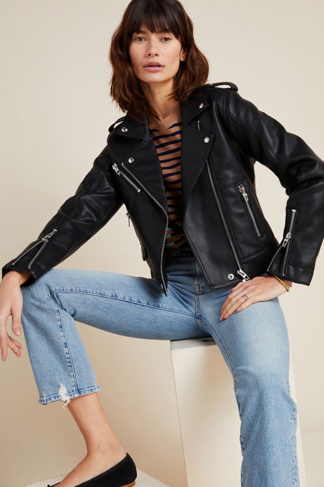 Classic Faux Leather Moto Jacket Anthropologie