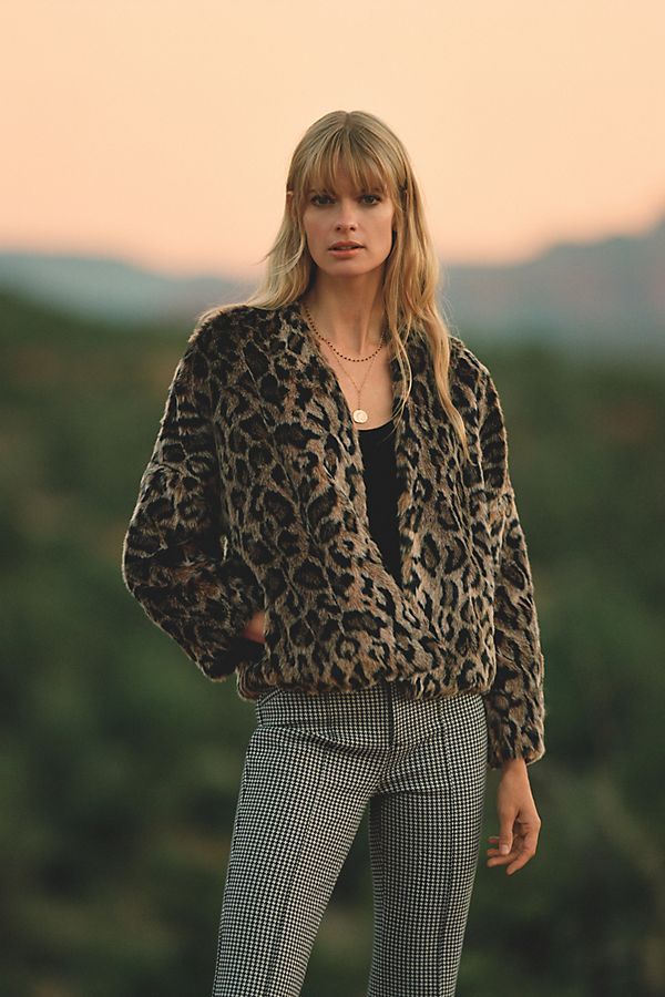 Slide View: 5: Plush Leopard Jacket