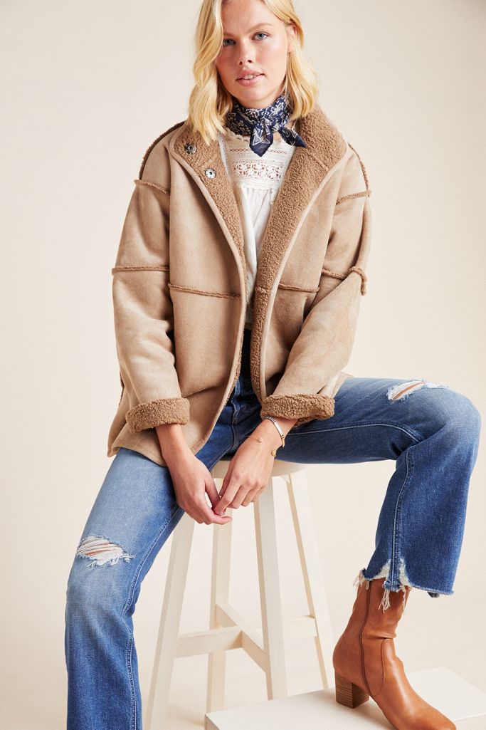 Albany Reversible Sherpa Jacket Anthropologie