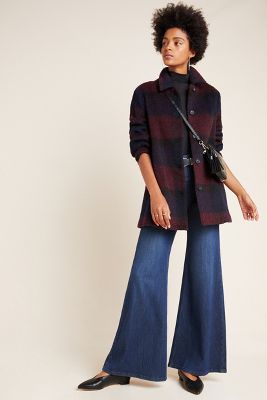 anthropologie plaid sweater coat