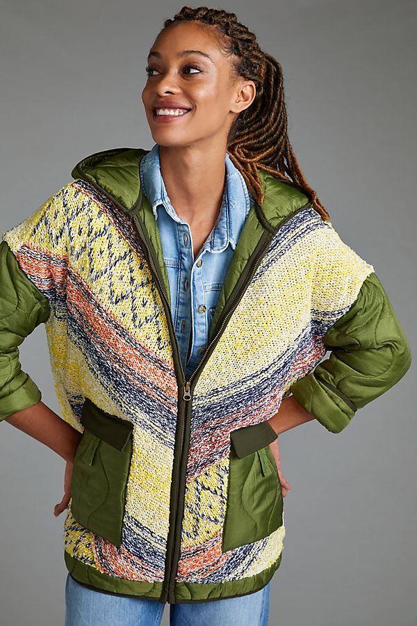 anthropologie.com | Pilcro Knit Quilted Coat