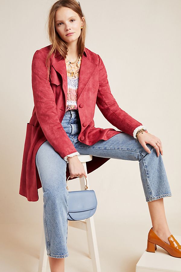 Slide View: 1: Brielle Faux Suede Jacket