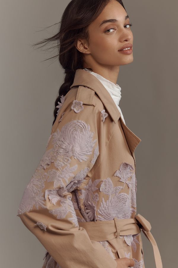 Slide View: 4: Trench-coat ajouré By Anthropologie