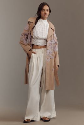 By Anthropologie Cutwork Trench Coat