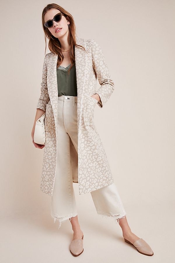 Slide View: 1: Jacquard Leopard Coat
