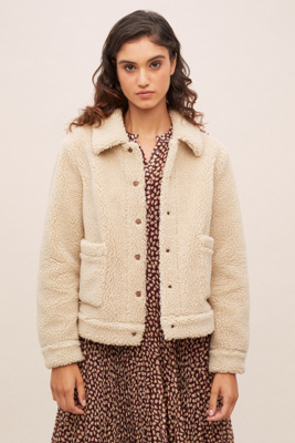 teddy faux fur trucker jacket